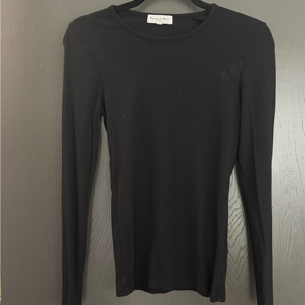 Michael Stars Classic Black Long Sleeve Top